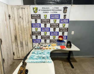 Traficante � preso com espingarda, drogas e R$ 15 mil em dinheiro