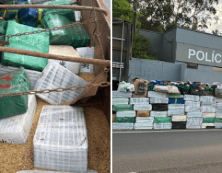 Tr�s toneladas de maconha s�o encontradas misturadas com aveia dentro de caminh�o em SP